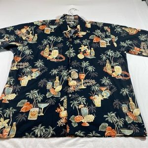Pierre Cardin Tropical Shirt Button Down Shirt Party Short sleeve Margarita top